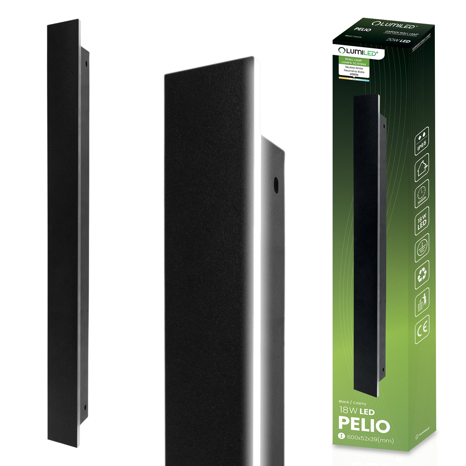 Lampa Ogrodowa Lumiled LED Natynkowa Kinkiet Elewacyjny Ścienny 18W 4000K Neutralna biel IP65 1 szt.