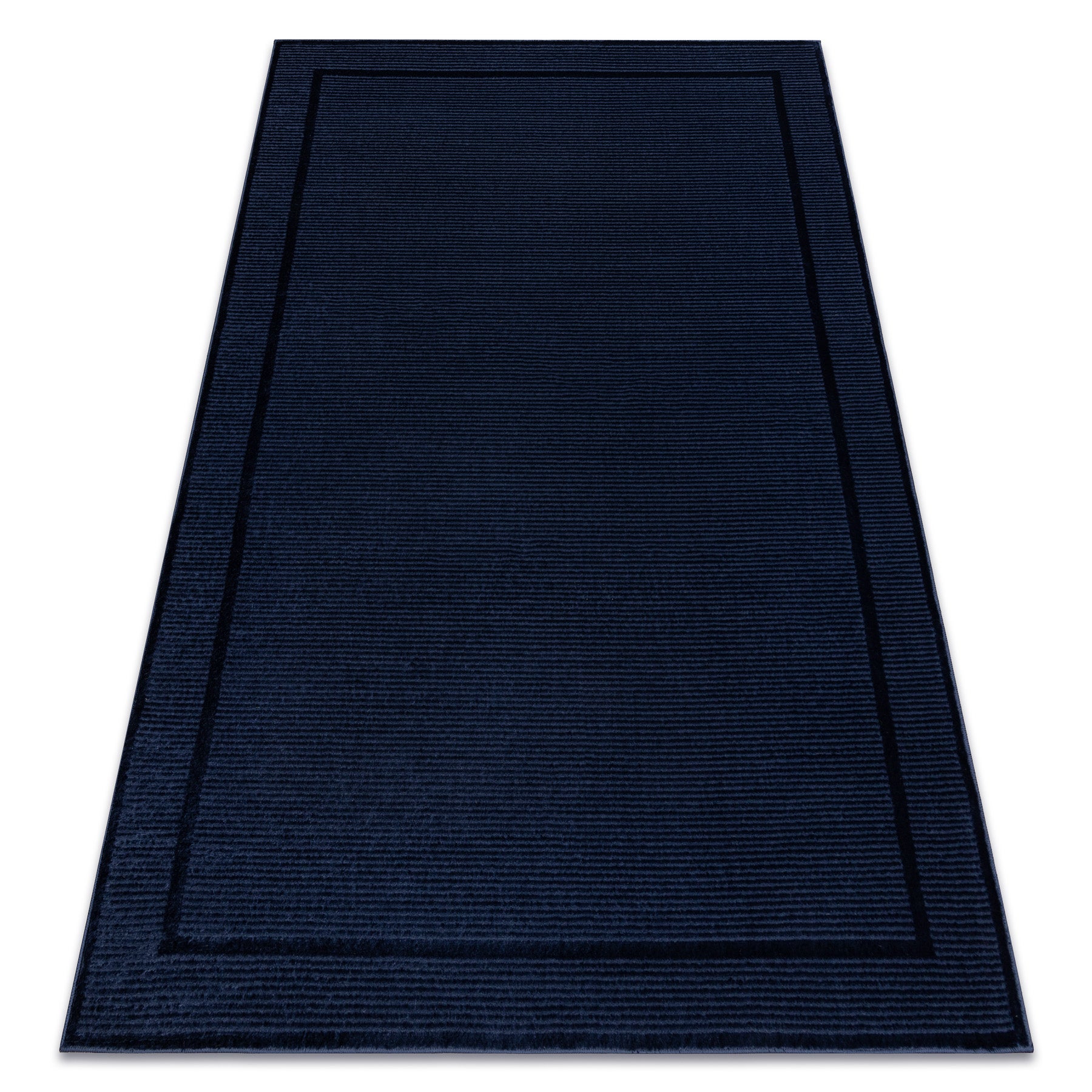 Dywan AURA J2659A ciemny niebieski - Ramka, linie strukturalny, nowoczesny 140x190 cm