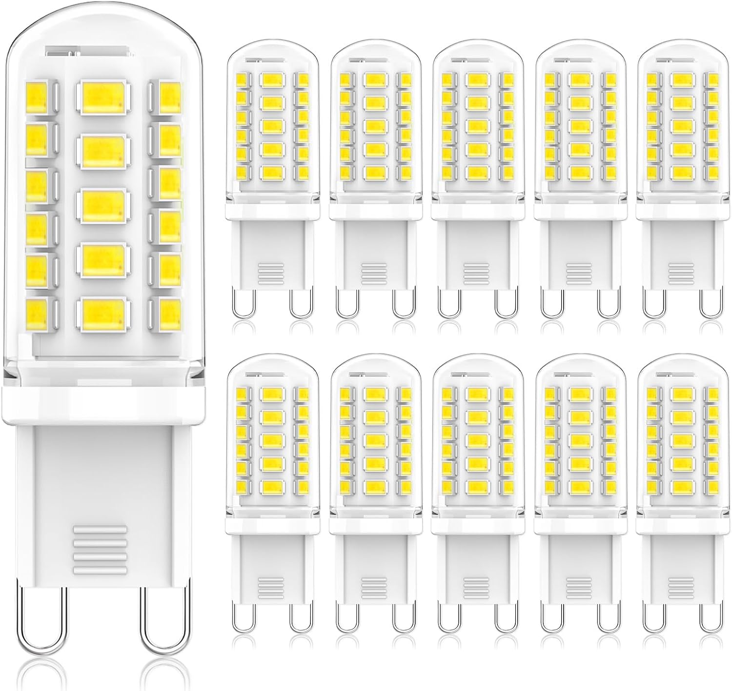 Zestaw 10 żarówek LED G9 – 3 W, 500 lm, mini żarówka, zimna biel 6000 K, bez migotania, AC 220–240 V, nieściemnialna