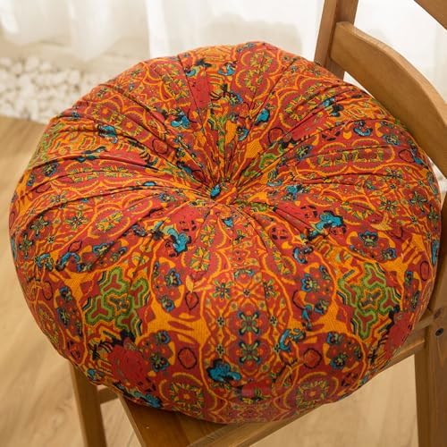 podłogowa na krzesło w stylu Boho kwadratowa okrągłe poduszki ogrodowa podłogowa Tatami do jogi medytacji przyjęcia herbacianego Okrągła Pomarańczowa