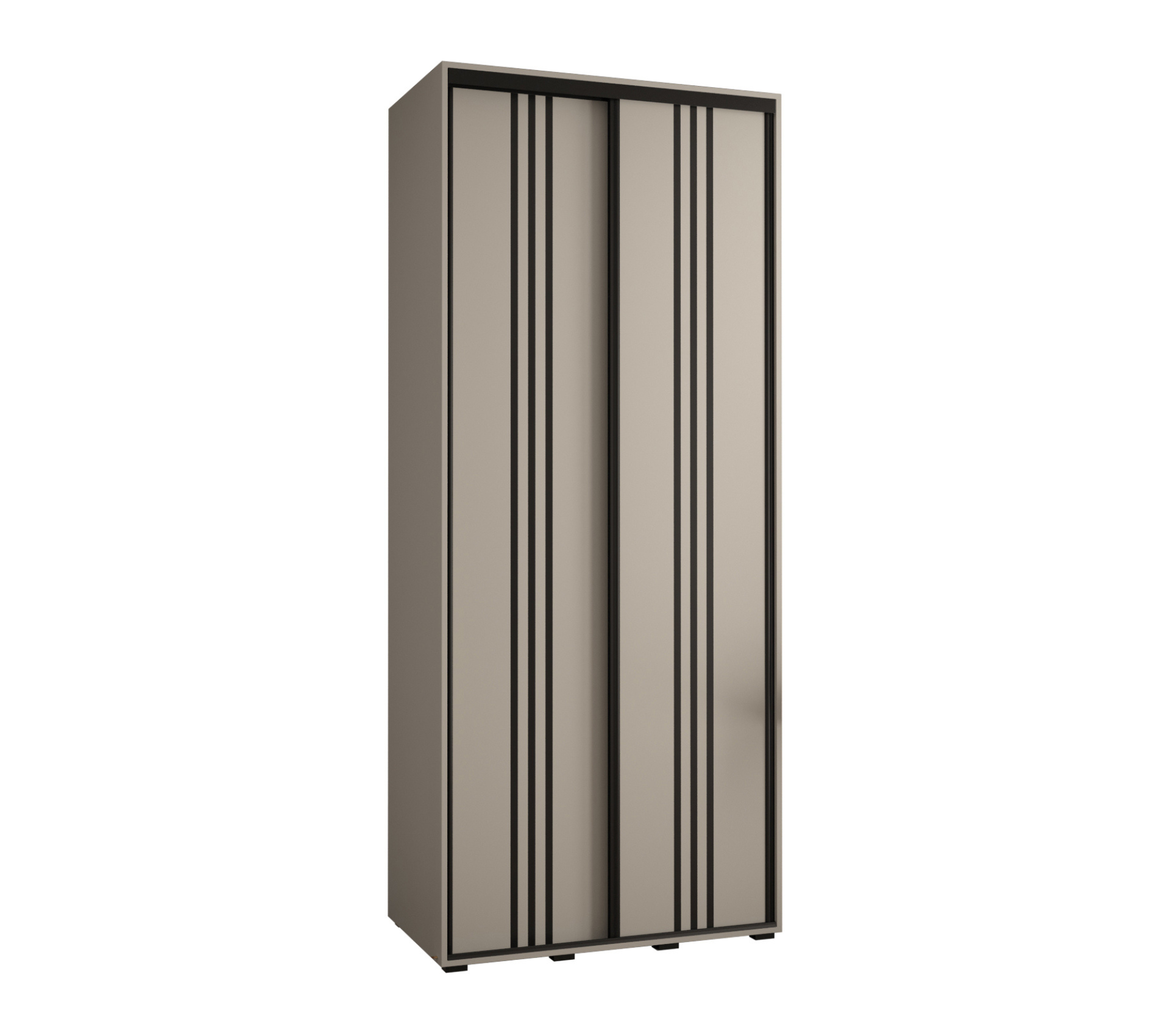 Szafa przesuwna wysoka Dakota 6 110 x 45 x 235,2 cm kaszmir + u. czarny - Abiks Meble