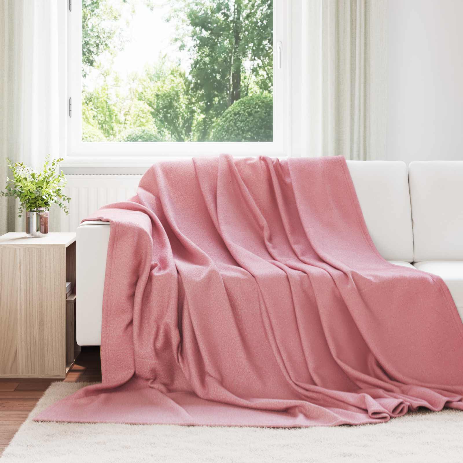 Koce narzutowe 24 pcs Różowy 270 x 240 cm Polar vidaXL