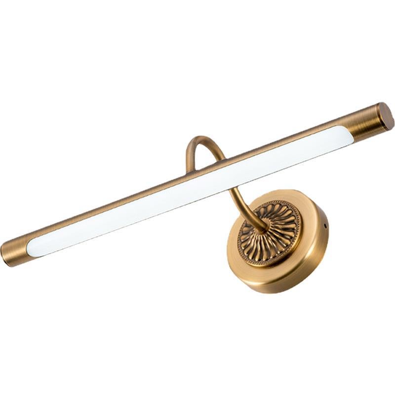 Lampa lustrzana LED w stylu vintage do łazienki, kinkiet do lustra, szafki, toaletki, mebla, mosiądz, 12W/65,5 cm
