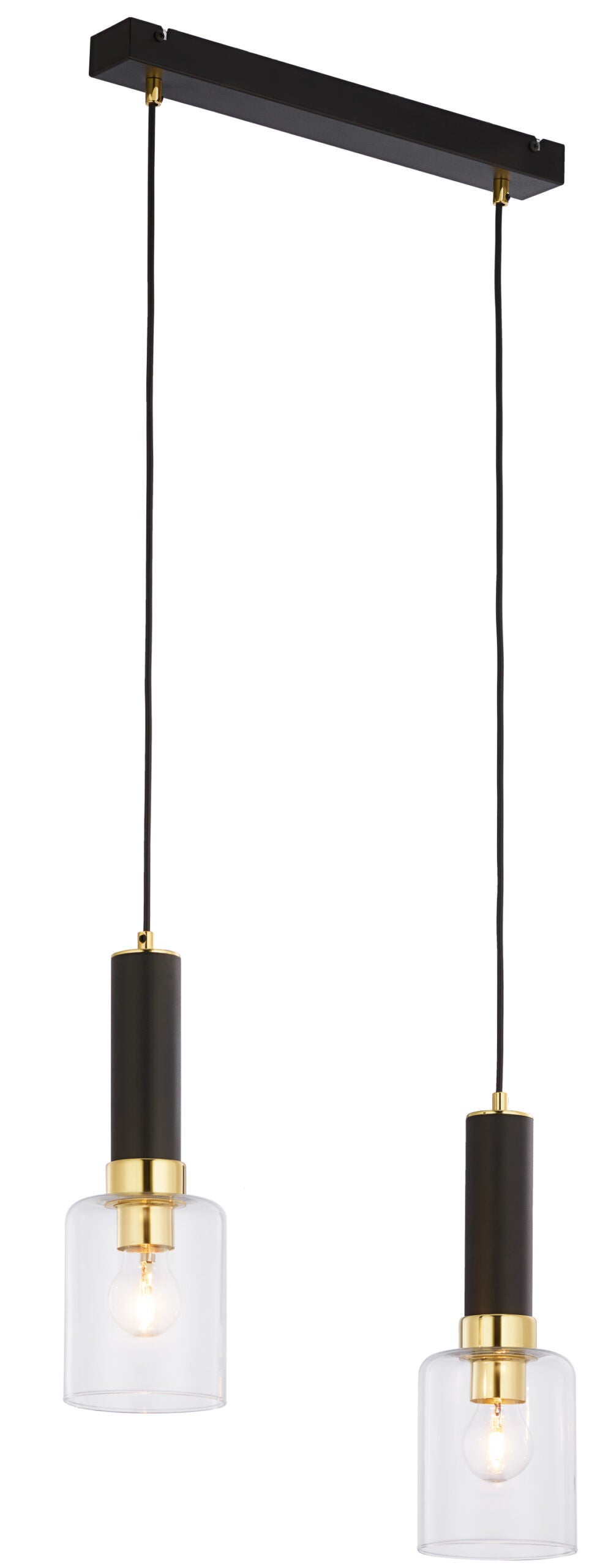 Lampa wisząca Tuluza JUPITER czarno-złoty E27 44x12x39-80 cm 1 szt.