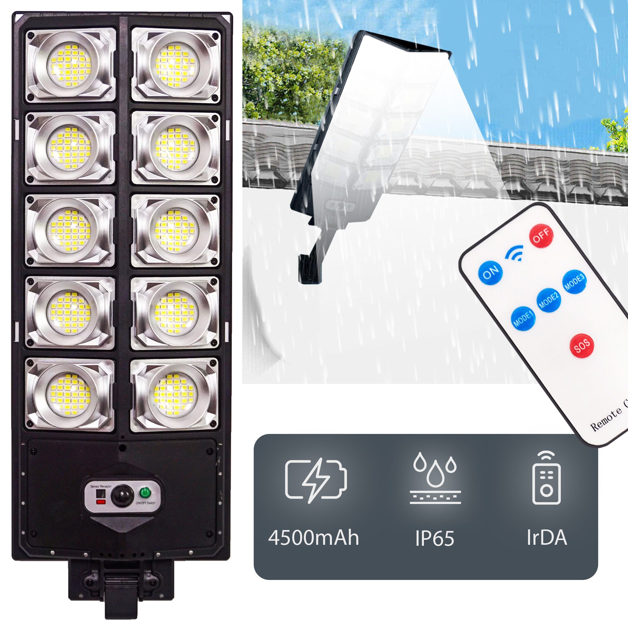 Lampa Solarna Led Z Czujnikiem Ruchu Toolight Rsl017 Czarny
