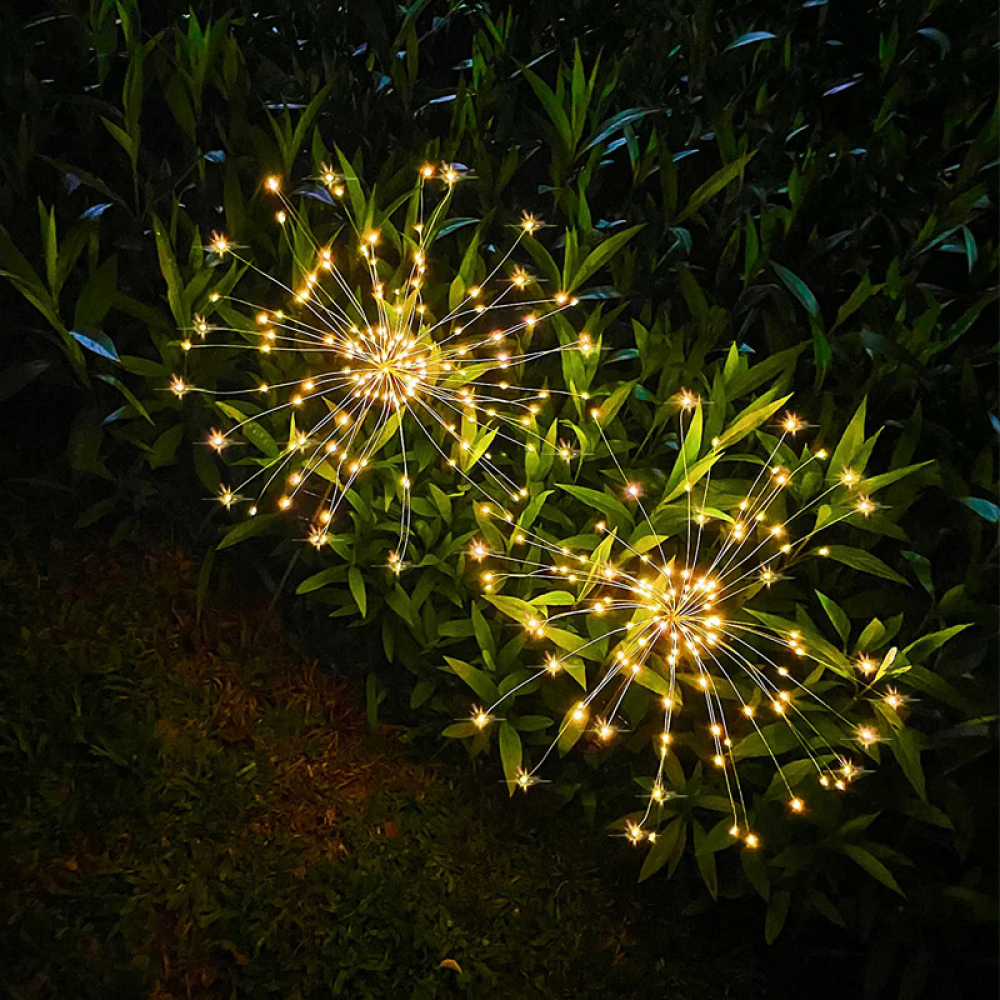 Zewnętrzne lampy solarne ogrodowe, 2 sztuki, 120 LED, 8 trybów, wodoodporne lampy dmuchawce do ogrodu, na trawnik, patio, dekoracja świąteczna