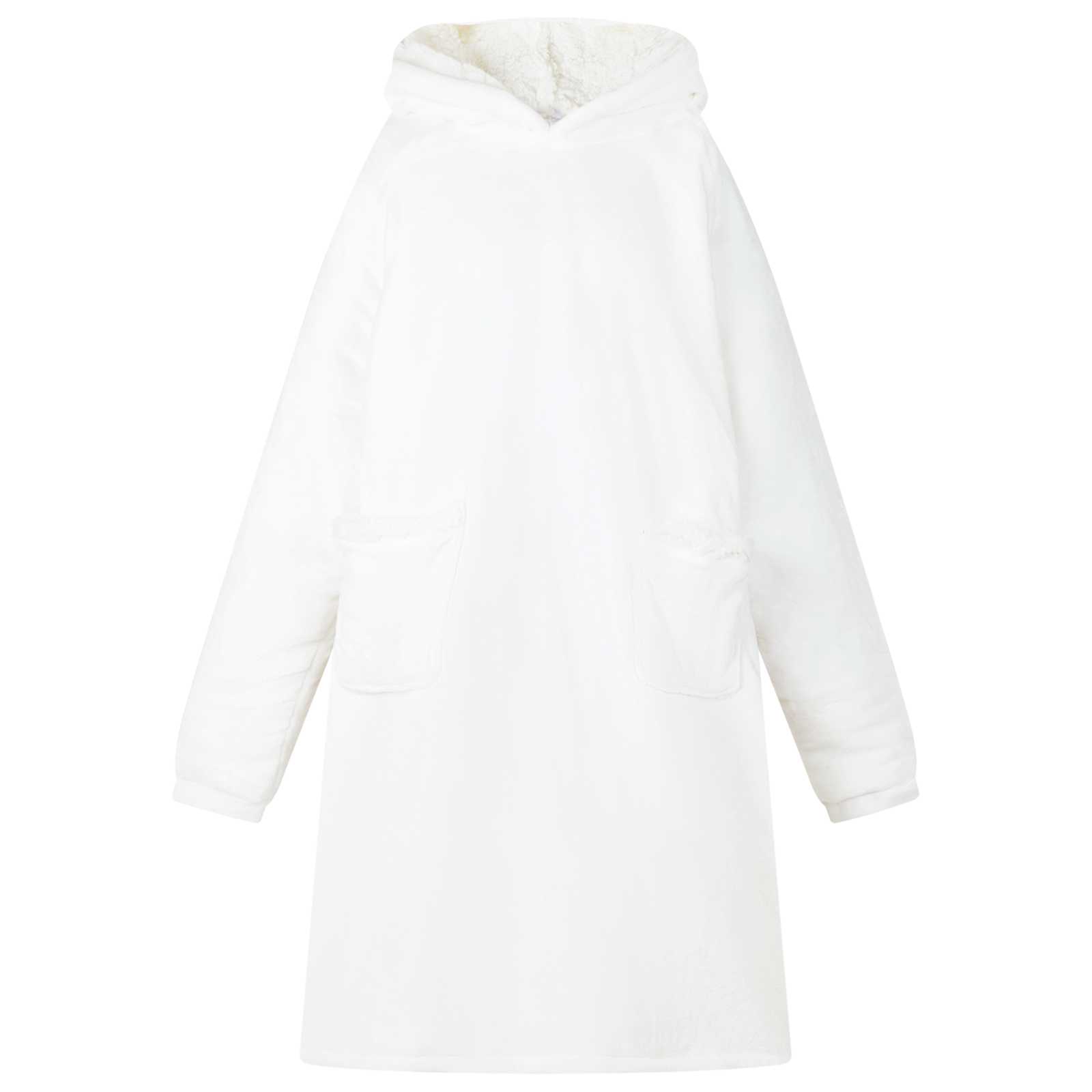 Bluza-koc Biały L Fleece i Flanela vidaXL