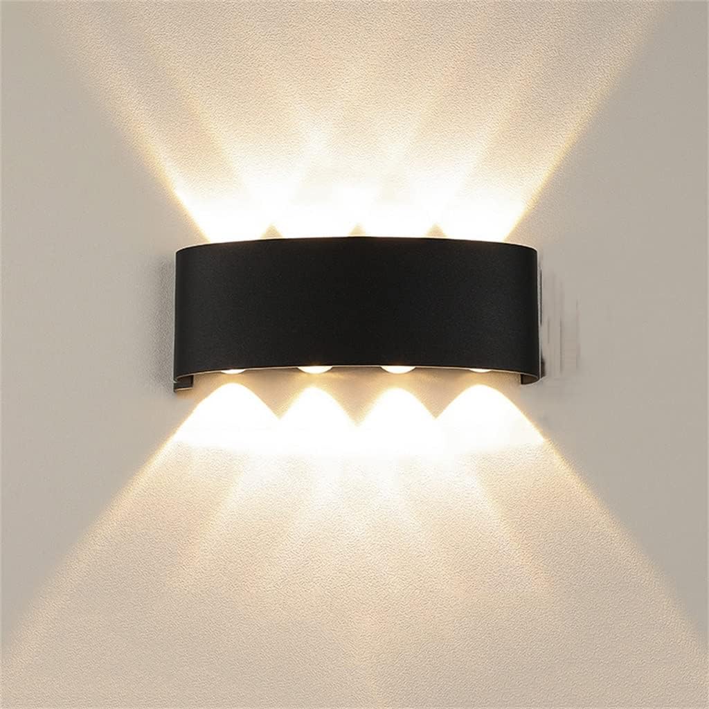 Lampa ścienna LED * 8 lampek teleskopowych w czarnym ramie 8W * ciepłe światło