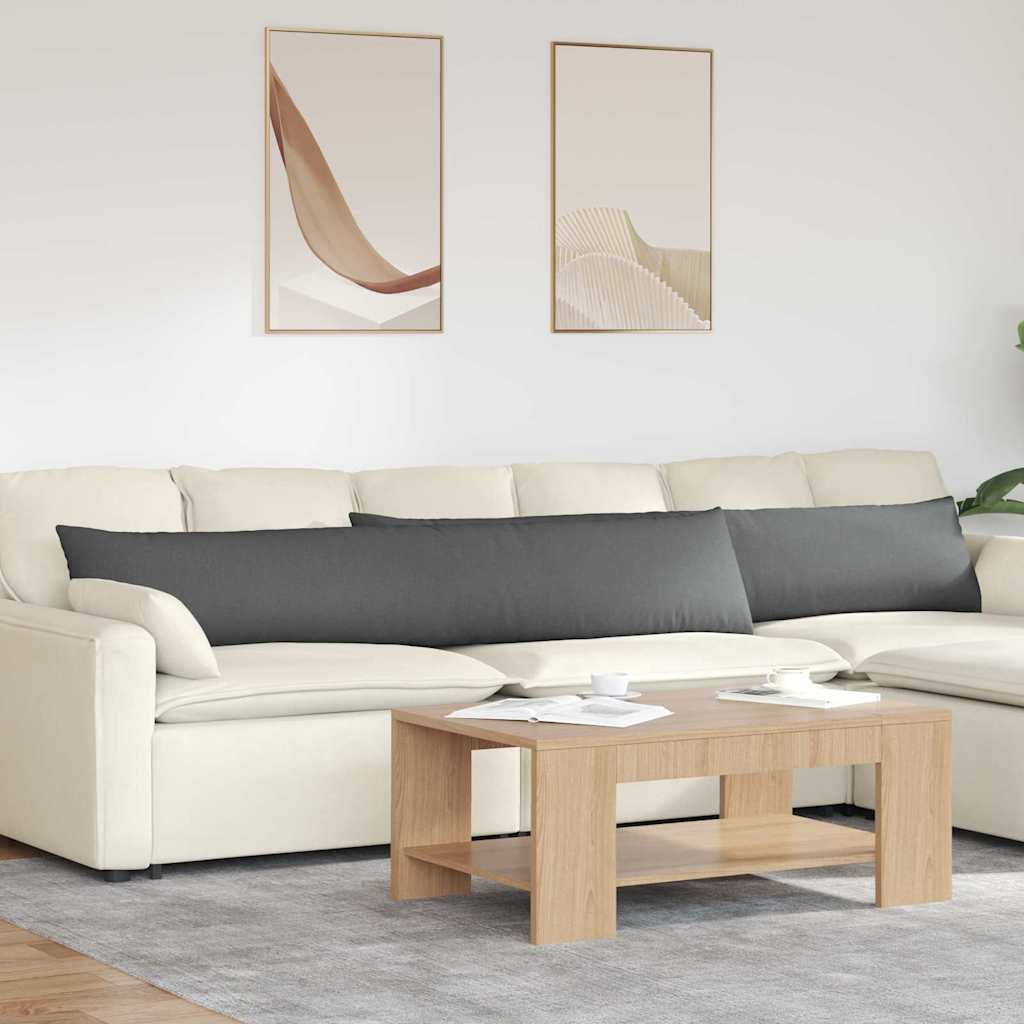 Poduszki na sofę 2 pcs Ciemnoszary 200 x 40 cm tkanina vidaXL