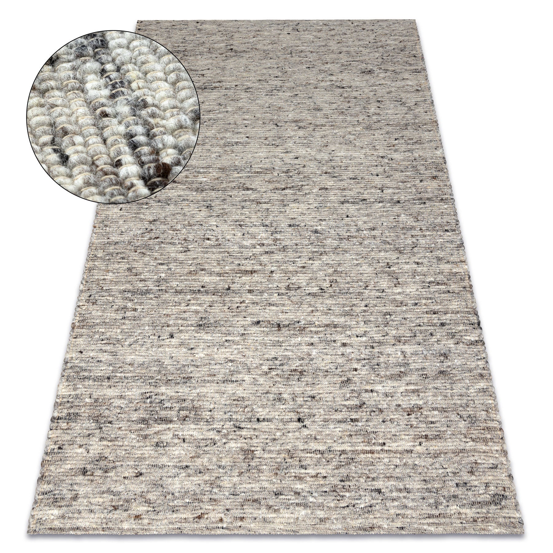 Dywan NEPAL 2100 natural, szary - wełniany, dwustronny, naturalny 80x150 cm