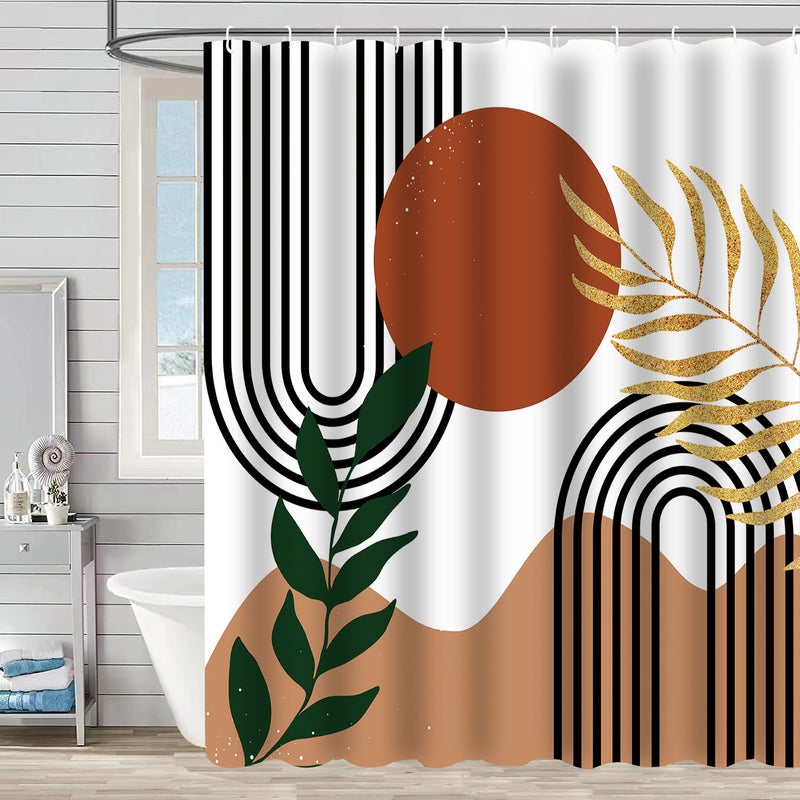 Prosta i nowoczesna zasłona prysznicowa do łazienki, zmywalna zasłona prysznicowa, wodoodporna zasłona prysznicowa z 12 haczykami (180 cm x 180 cm)