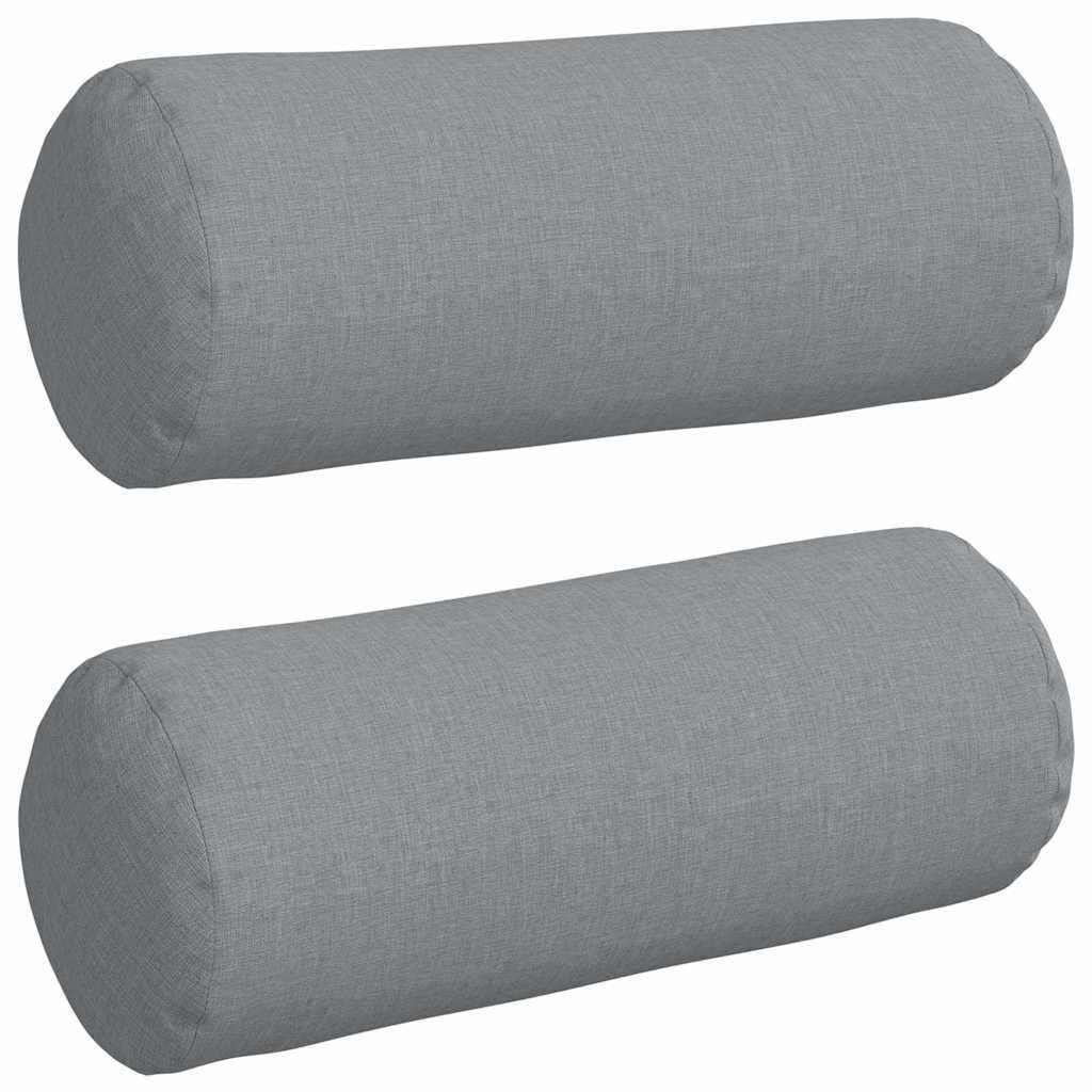 Poduszki Wałkowe 2 pcs Jasnoszary Ø 15 x 40 cm tkanina