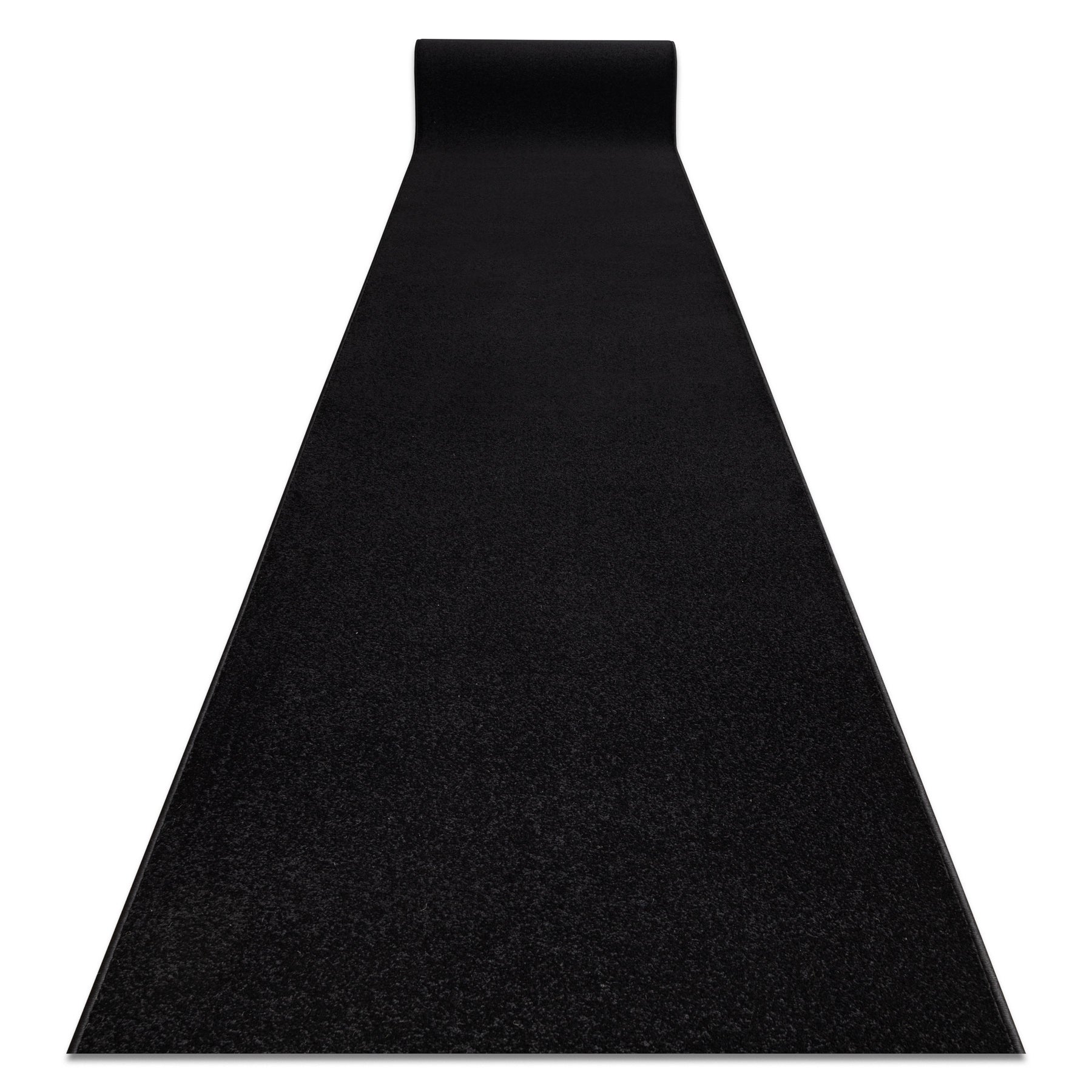 Jednolity chodnik KARMEL Gładki, jednokolorowy czarny 70 cm 70x850 cm