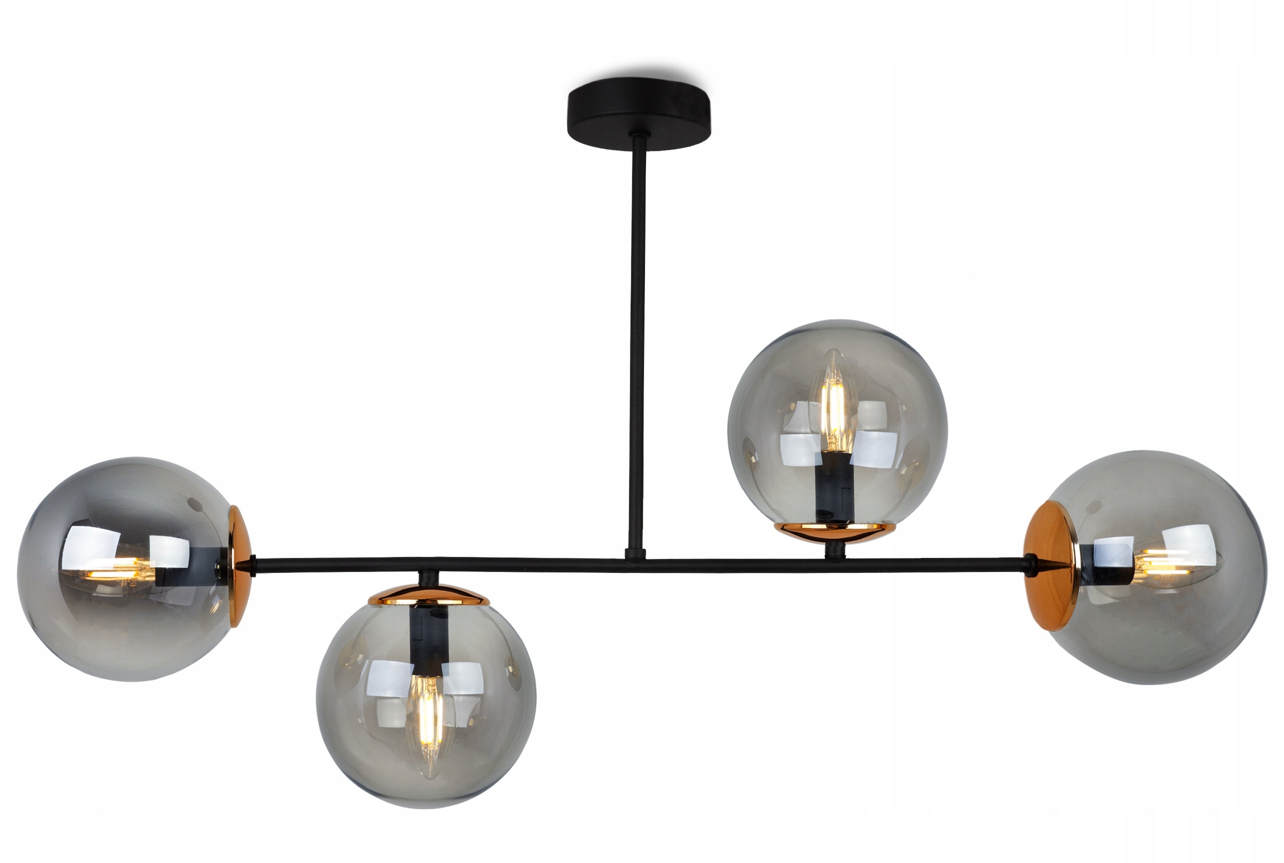 Lampa sufitowa wisząca Light Home LH Tulza 4x E14 40W klosz miedziany/dymiony