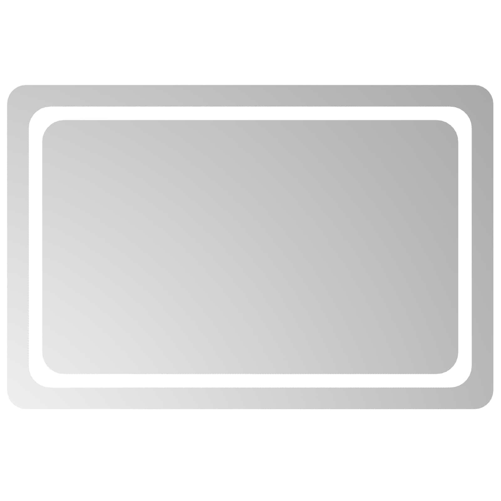 Lustro Łazienkowe LED 90x60 cm Przezroczyste ze Szkła Hartowanego