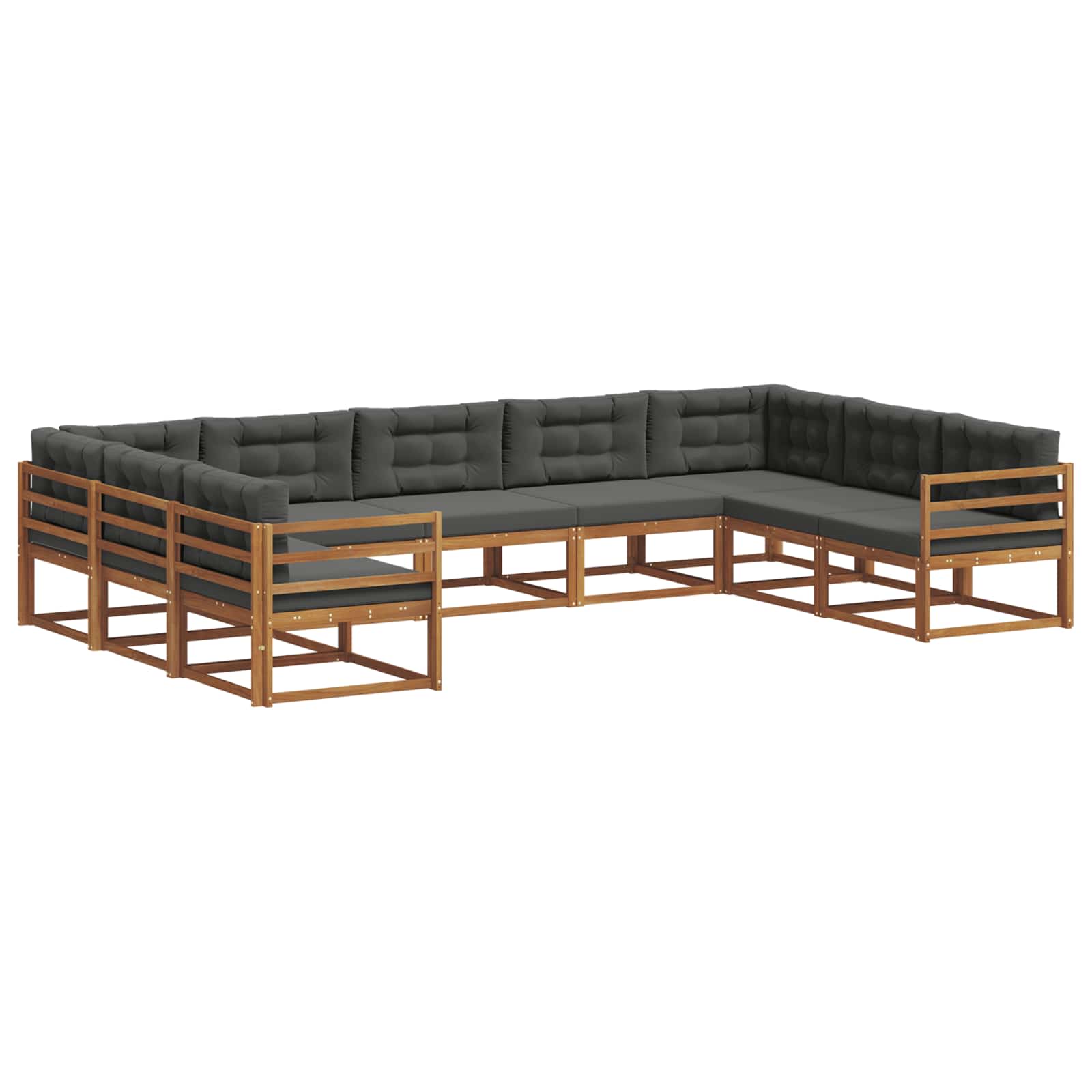 Zestaw sof na zewnątrz z poduszką 9 pcs Naturalny i Antracytowy