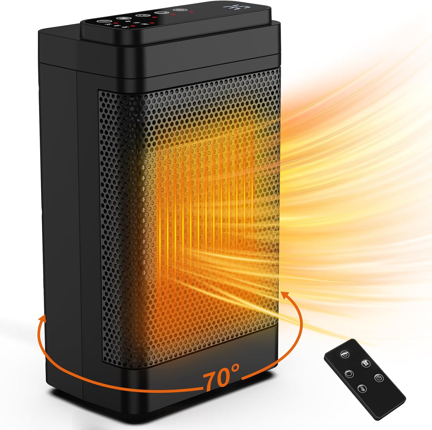 Przenośny grzejnik elektryczny 1500W – 3 tryby, ochrona przed przegrzaniem, timer 12H