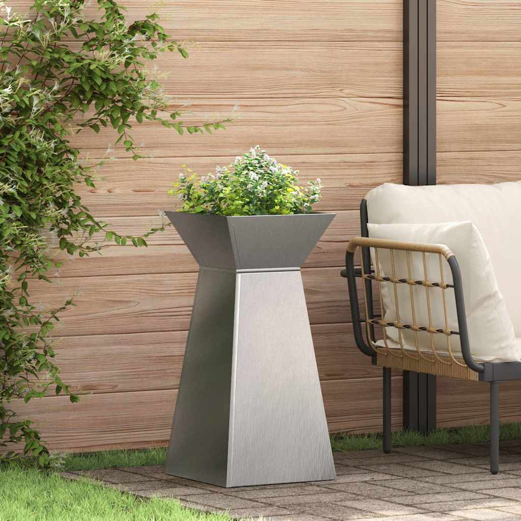 Donica słupowa 2 pcs Srebrny 35 x 35 x 73 cm vidaXL