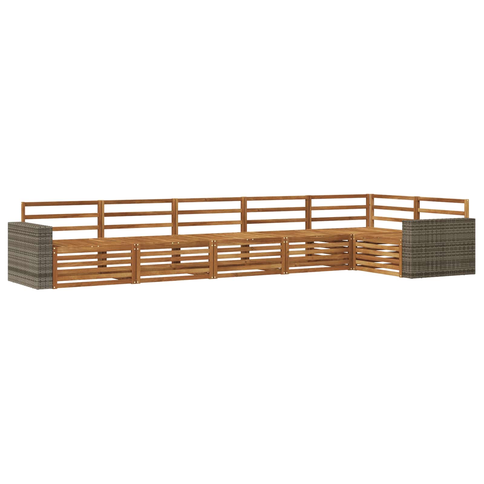 Zestaw sof na zewnątrz 6 pcs naturalny 402 x 172,5 x 73 cm
