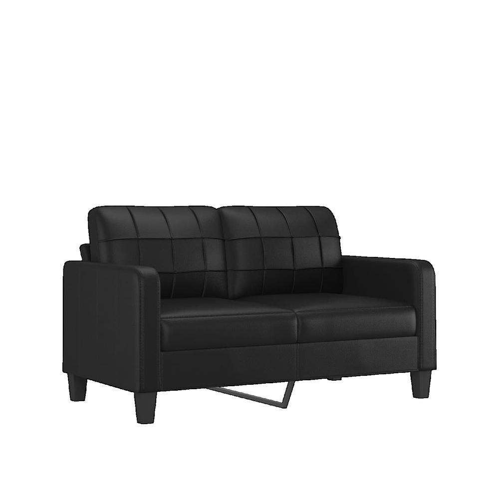Sofa vidaXL Skóra Syntetyczna Trwała Wygodna 2 Miejscowa Czarny