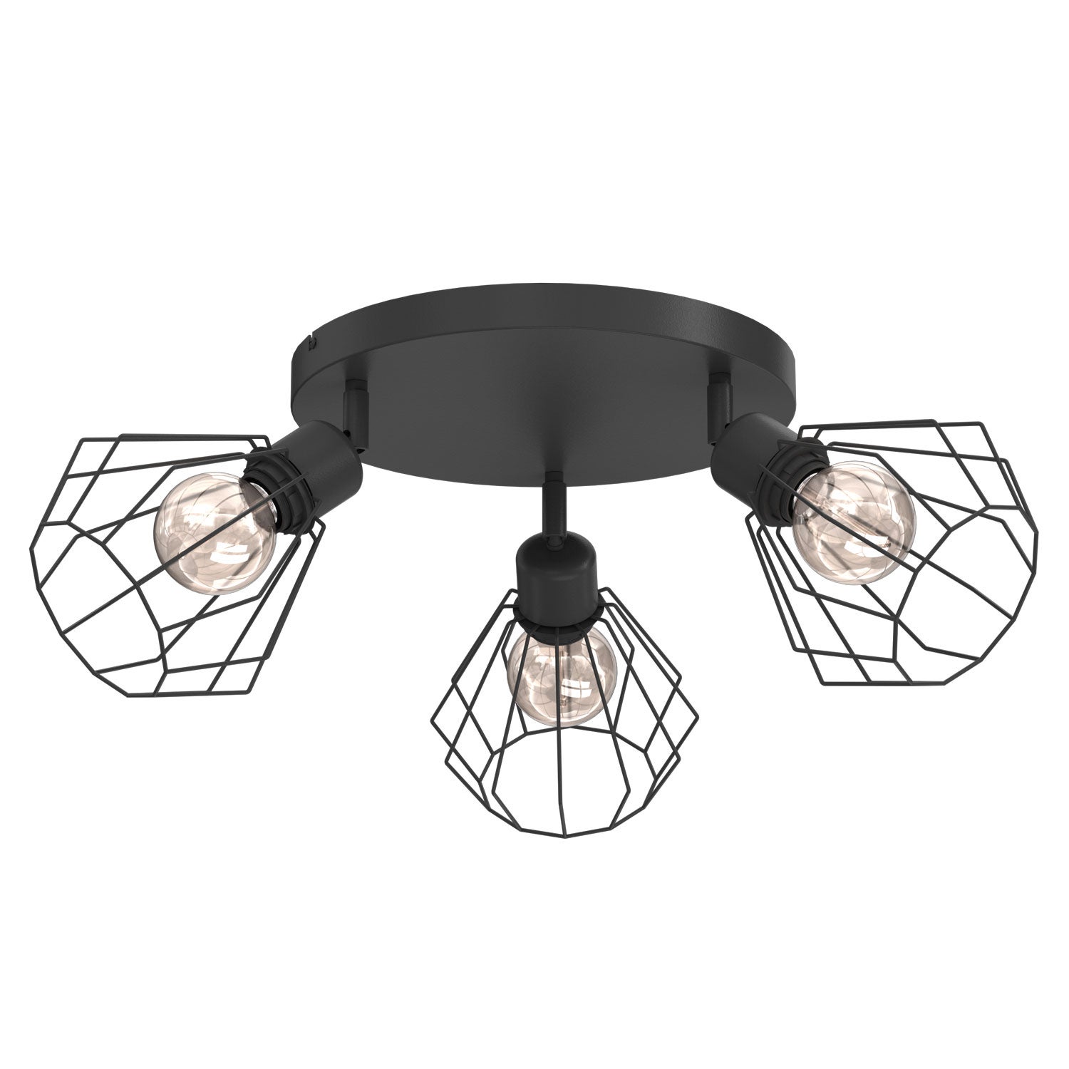 Lampa wisząca Parkla czarny 3xE27x15W metal wym:26x66x66cm IP20 Luminex