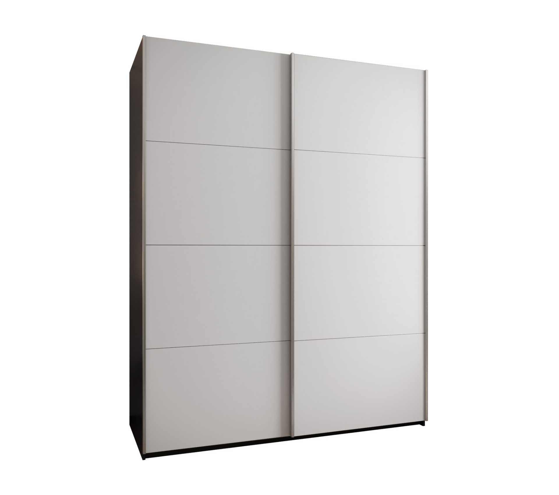 Szafa przesuwna wysoka Lux 1 200 x 64 x 245,5 cm czarny + biały + u. srebrny - Abiks Meble