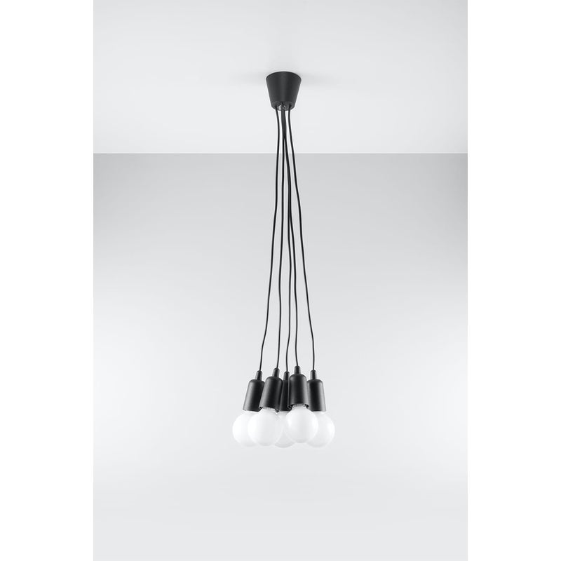 Żyrandol DIEGO 5 czarny Sollux Lighting SL.0574