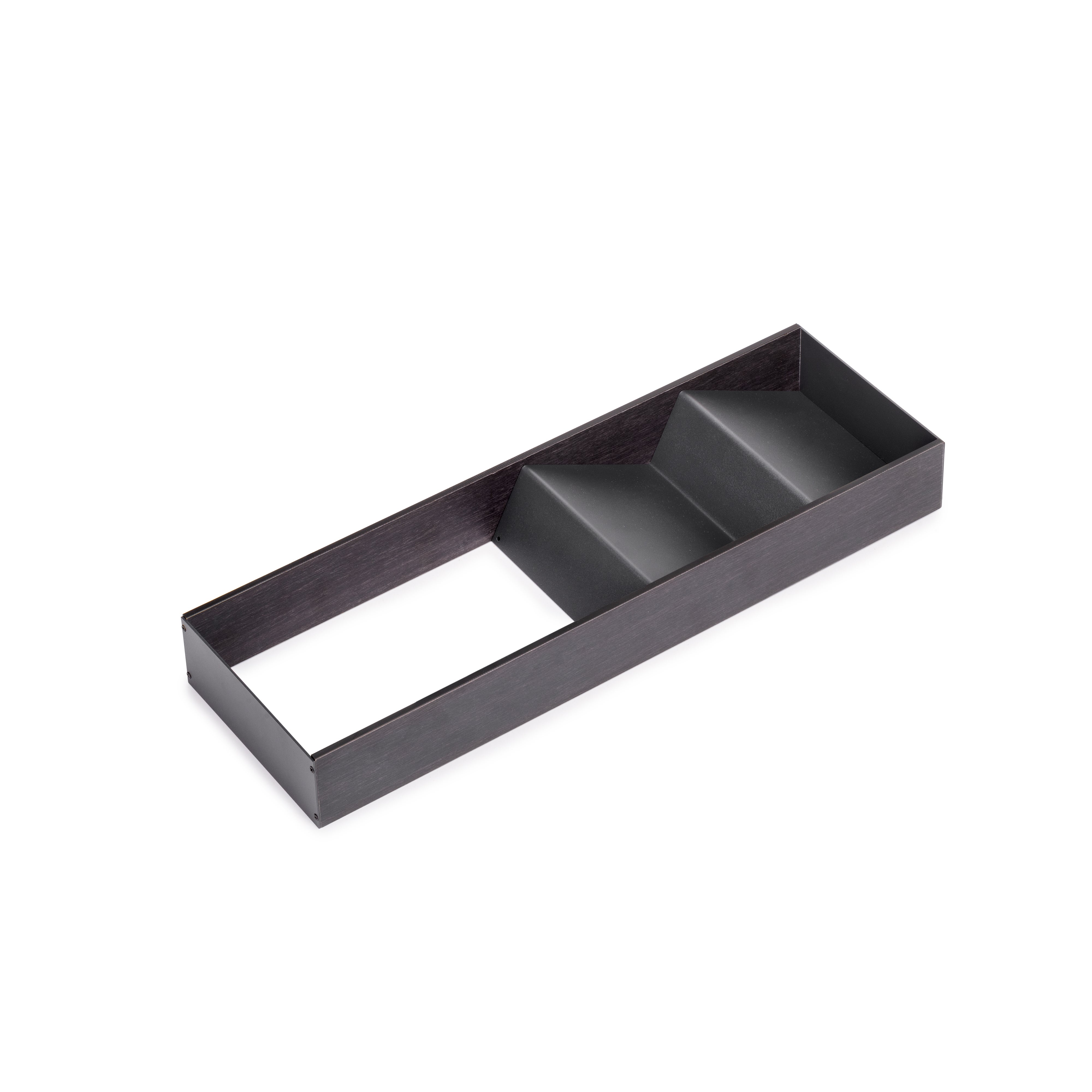 Emuca Organizer do szuflad Orderbox, 150x470 mm, Stal i Drewno, Szary antracytowy