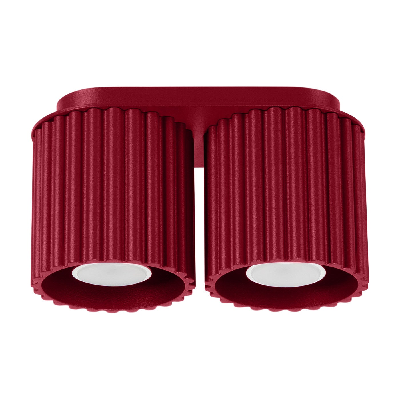 Lampa sufitowa nowoczesna burgund owalna 21 cm ryflowane spoty 2xGU10 10W AURA Sollux Lighting