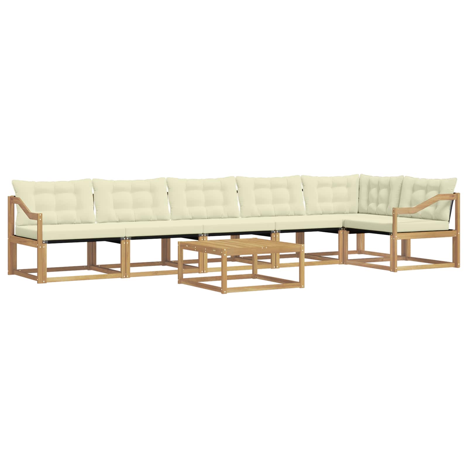 Zestaw sof na zewnątrz 7 pcs Biały i kremowy 79 x 79 x 37 cm
