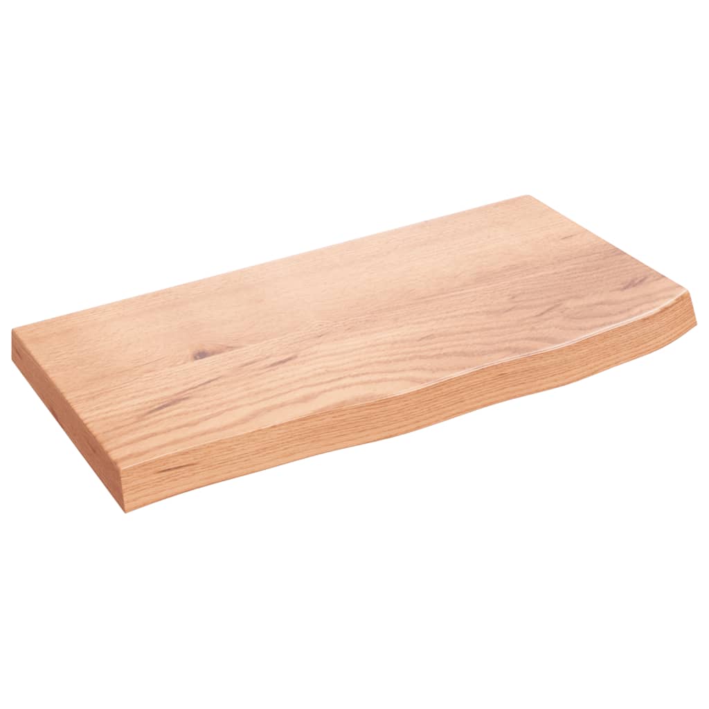 Blat Łazienkowy Lakierowany z Litego Drewna 60x30 cm Jasnobrązowy