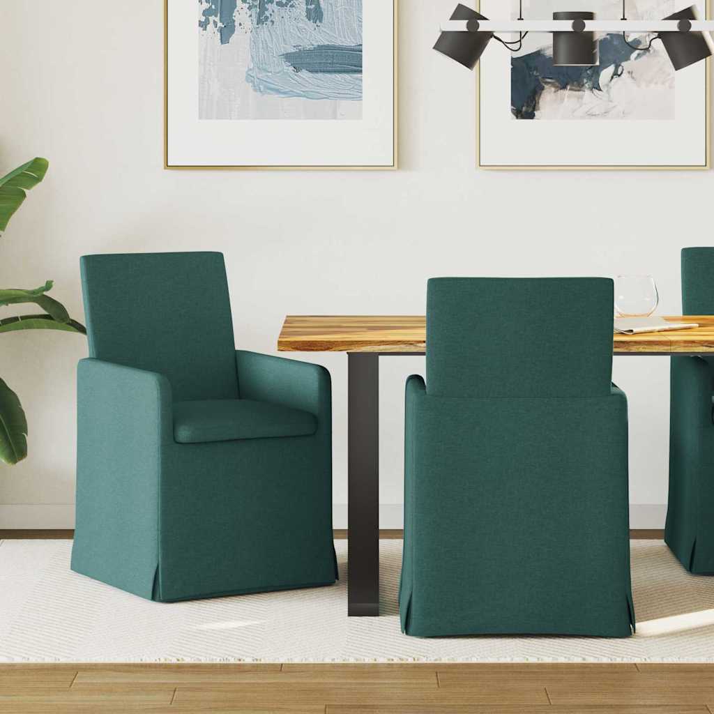 Krzesła jadalne 2 pcs Ciemnozielony 57 x 67 x 95 cm tkanina vidaXL