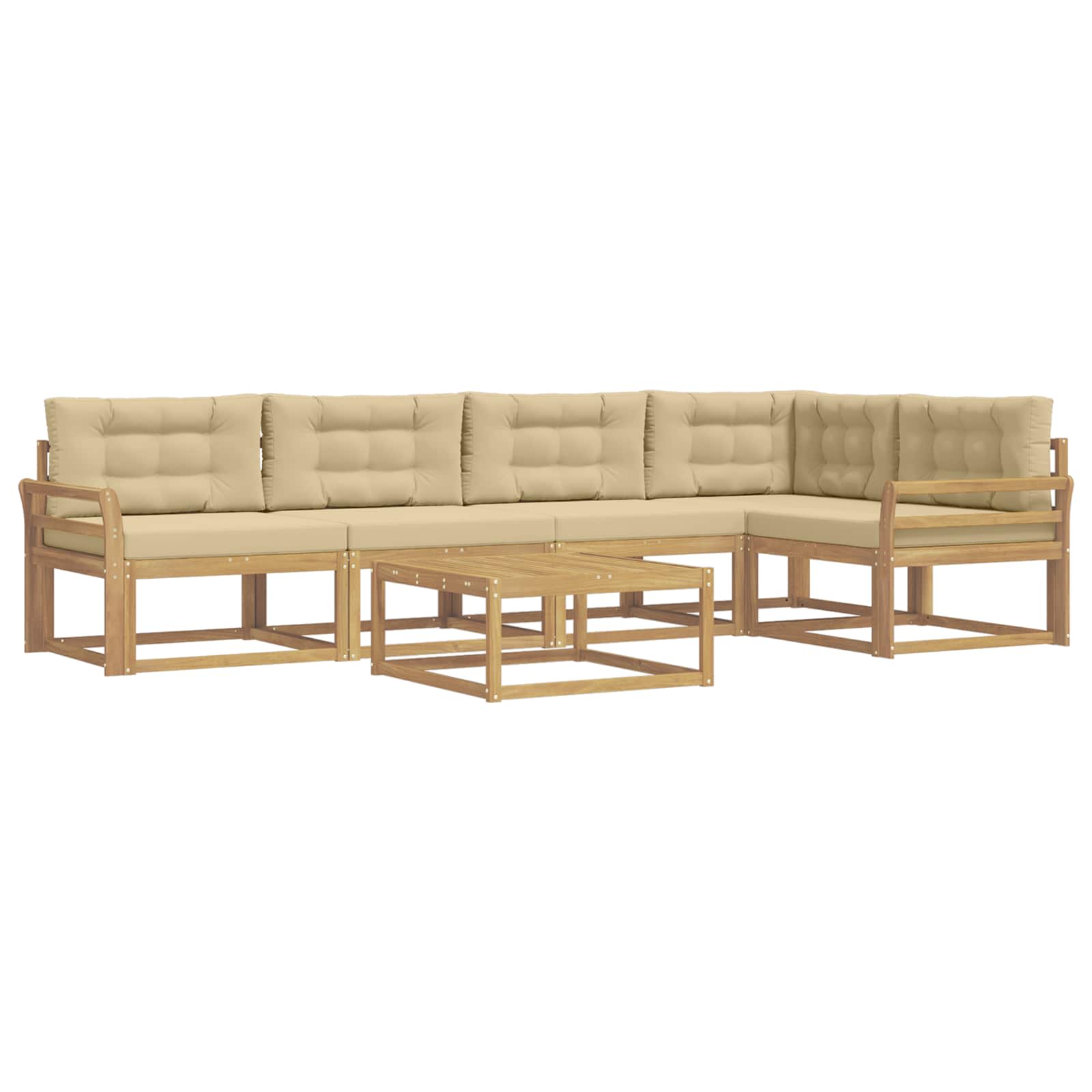 Zestaw sof na zewnątrz 6 pcs Biały i Beżowy 79 x 79 x 37 cm
