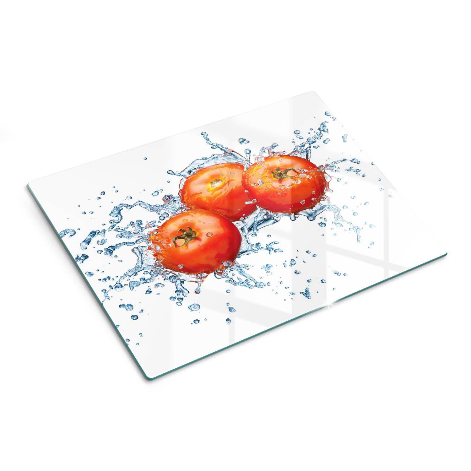 Designerska deska do kuchni z hartowanego szkła i nadrukiem - Woda Pomidor - 30x40 - Tulup