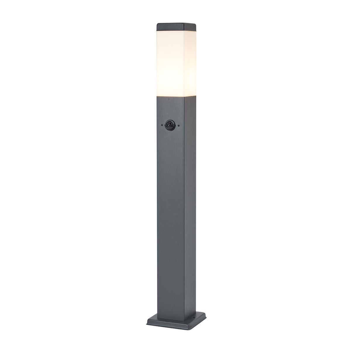 Qazqa nowoczesny lampa słupkowa do ogród - Malios - ciemnoszary, max. 15w, kompatybilny z żarówką LED, e27, 80cm, IP44