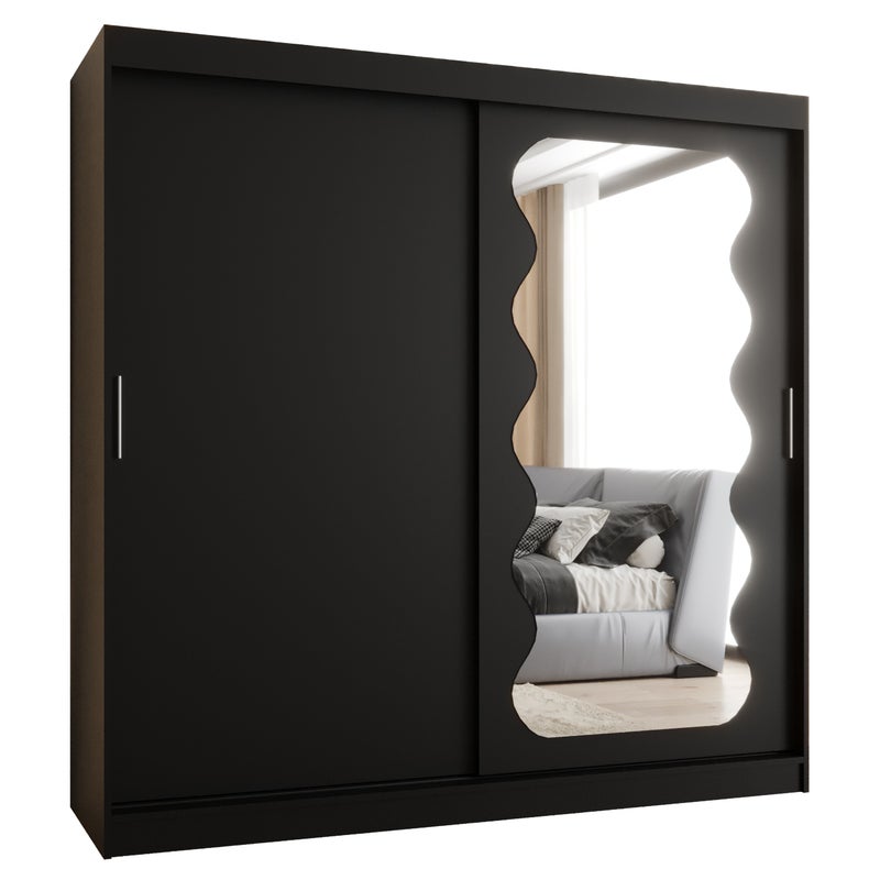 Szafa przesuwna garderoba SPOTI 200 x 62 x 200 cm Czarny