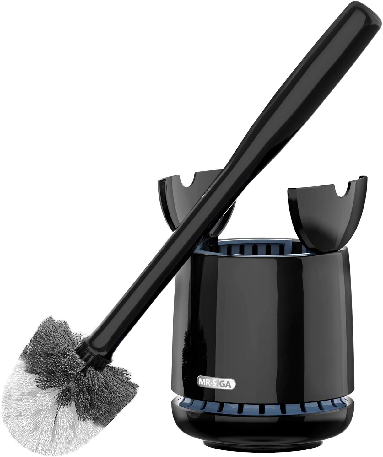 Szczotka do WC i Deski, Zestaw Premium z Automatyczną Pokrywą, Szczotka do Czyszczenia Miski Toaletowej, Czarna