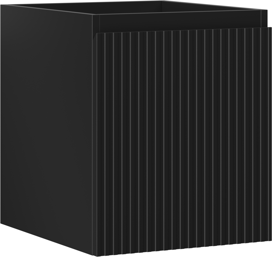 Mexen Rivel szafka łazienkowa podumywalkowa 40 cm, 1 szuflada, ryflowana , czarna mat - 91A20-04047-1-BF71