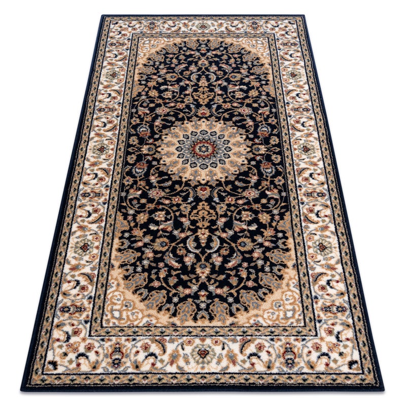 Dywan wełniany NAIN Rozeta, ramka 7177/51011 beż / czarny 240x340 cm