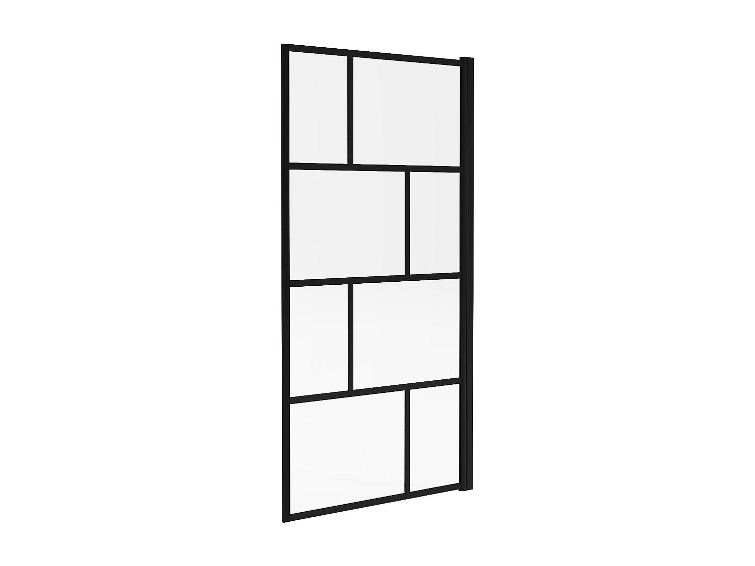 Obrotowy parawan nawannowy w industrialnym stylu – 80 × 140&nbsp;cm – kolor czarny matowy – szkło – RIVANON