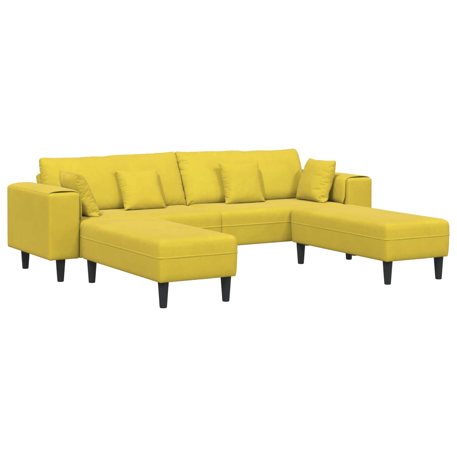 Sofa 3 pcs Żółty 250 x 188 x 76 cm Aksamit