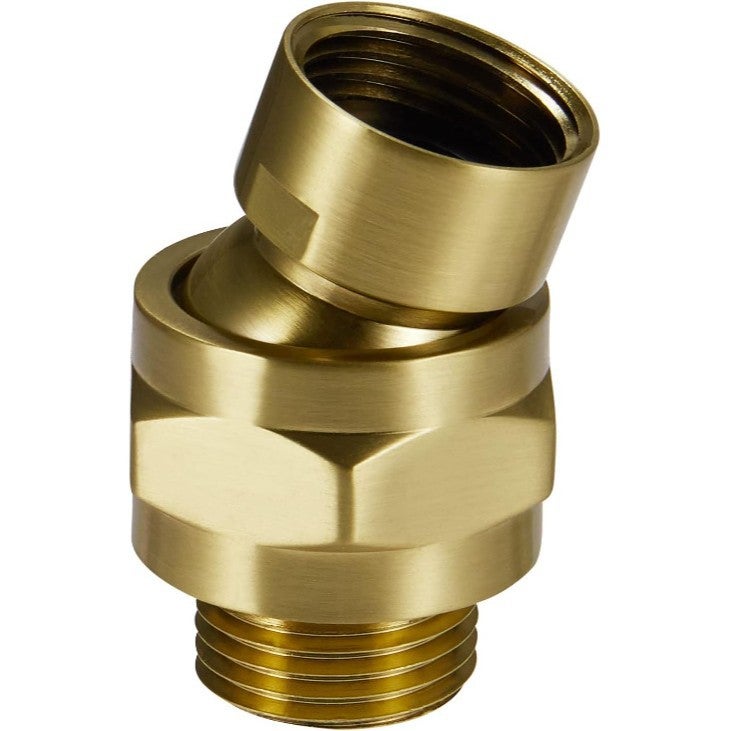 Adapter do przegubu kulowego głowicy prysznicowej, regulowane przedłużenie ramienia prysznicowego, mosiądz, złoto (1 sztuka).