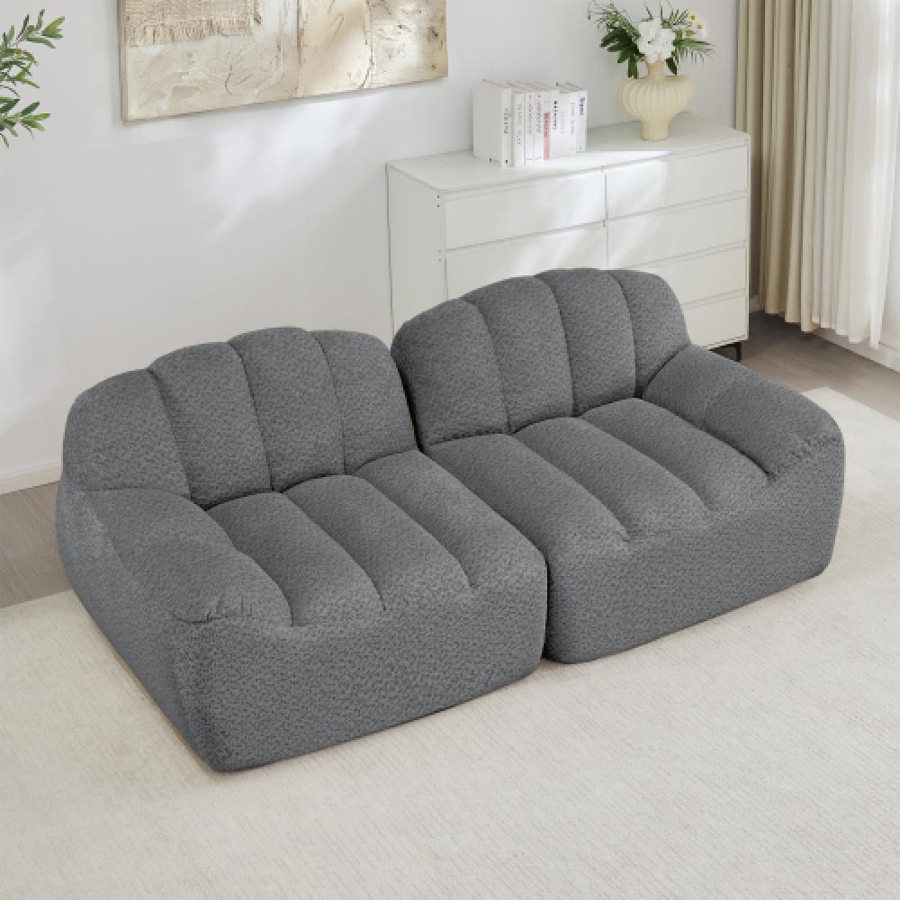 Modułowa sofa 2-osobowa w stylu muszli, głębokie poduszki, do salonu i mieszkania, nie wymaga montażu