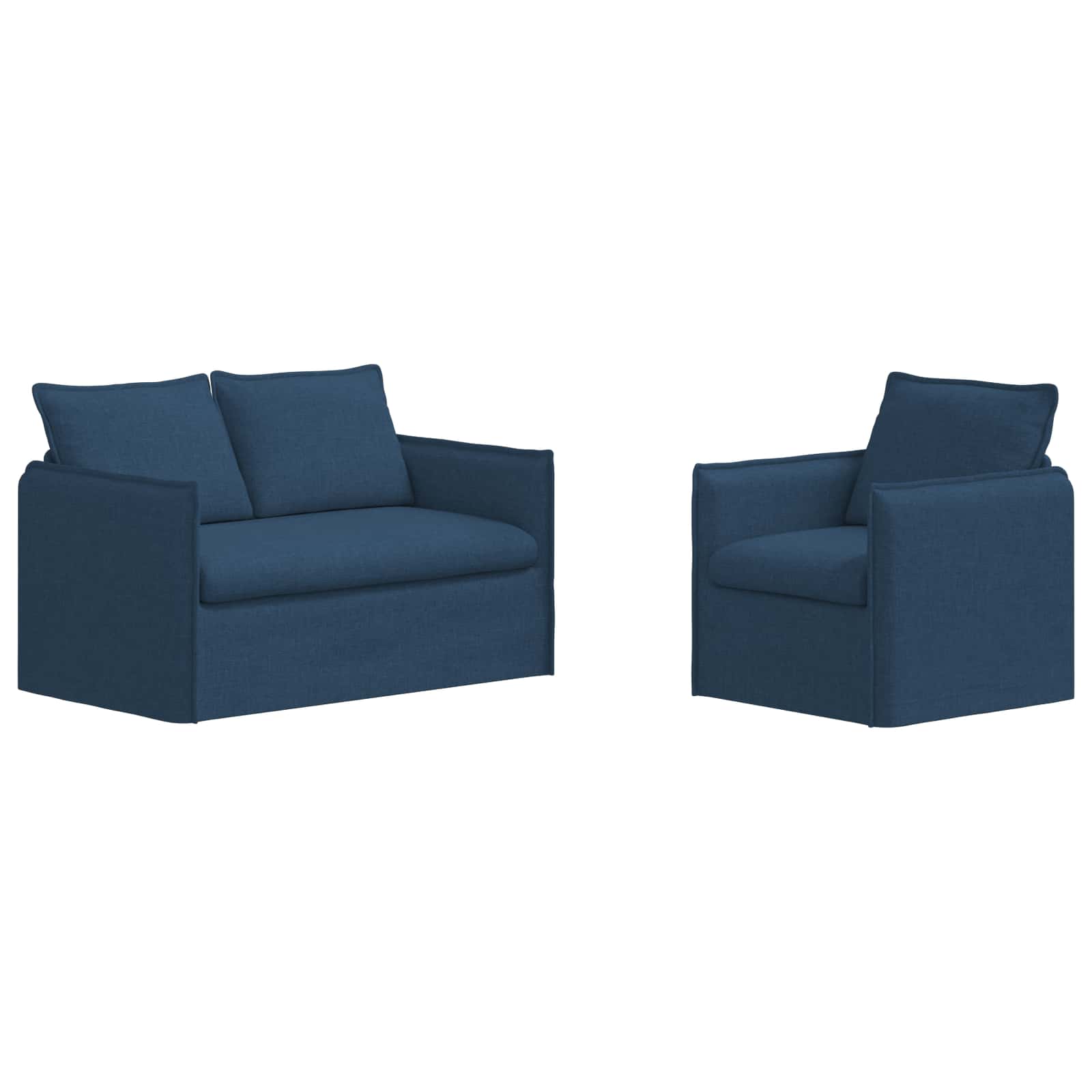 Zestaw Sof 2 pcs niebieski 136 x 82 x 85 cm tkanina