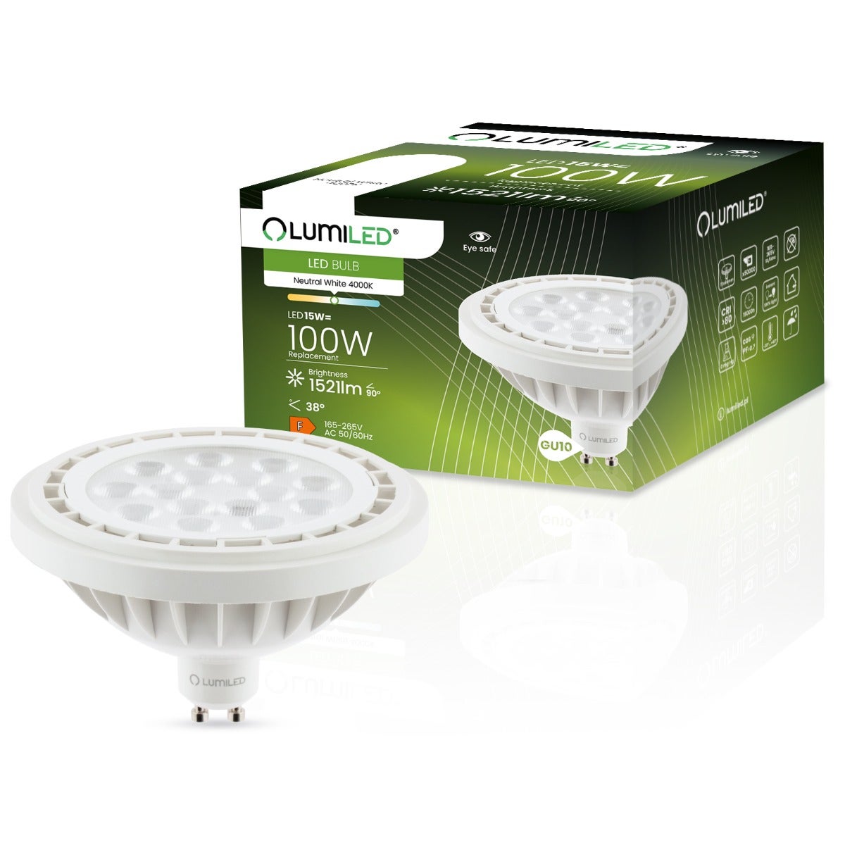 Żarówka LED Lumiled GU10 Reflektor ES111 15W 1521lm 4000K Neutralna biel 38st 1 szt.