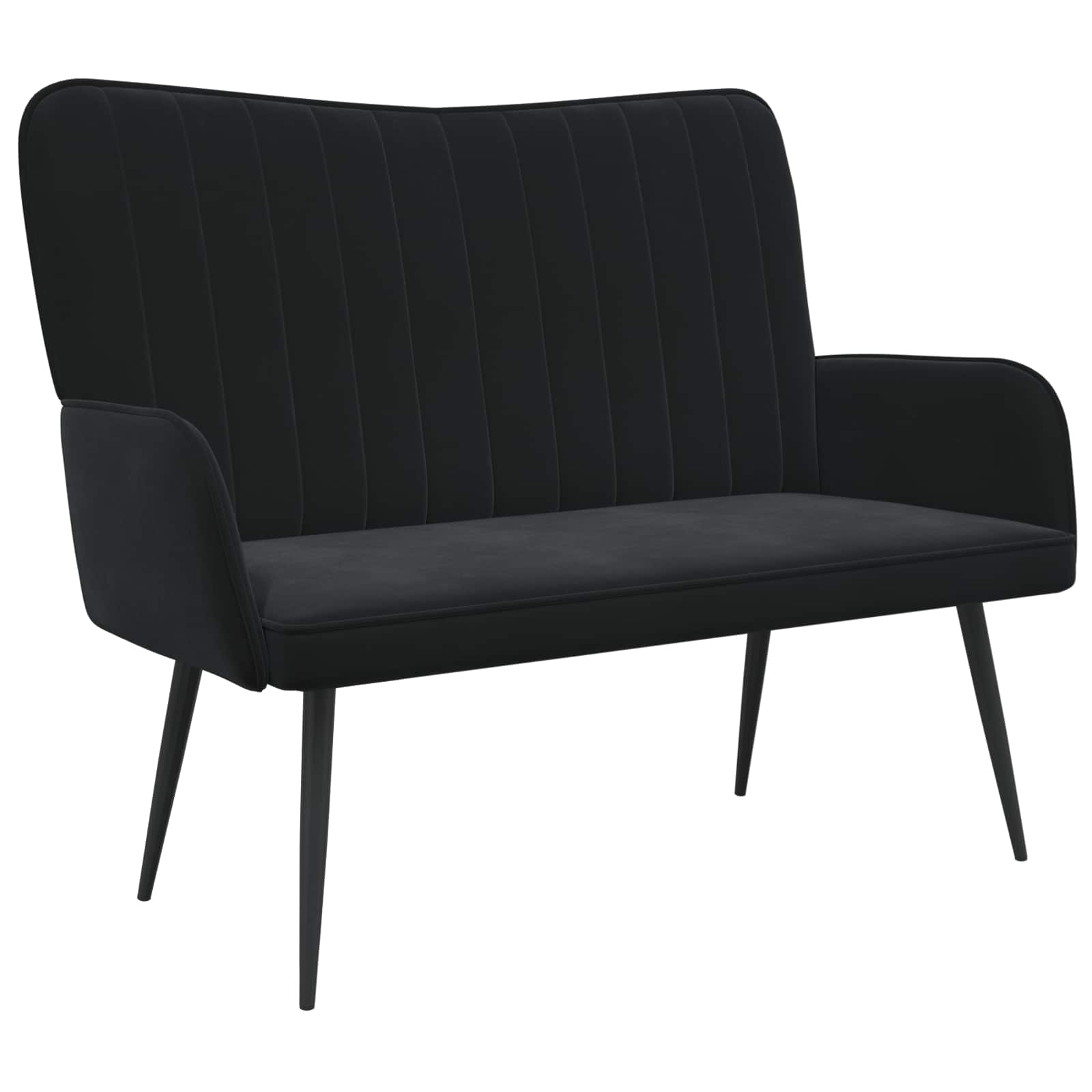 Sofa dwuosobowa Czarny 115 x 61 x 87 cm Welur