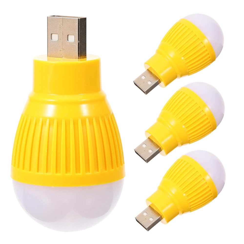 (4 sztuki, żółte) Przenośne żarówki LED, mini lampki awaryjne USB na zewnątrz, odpowiednie do biura i domu