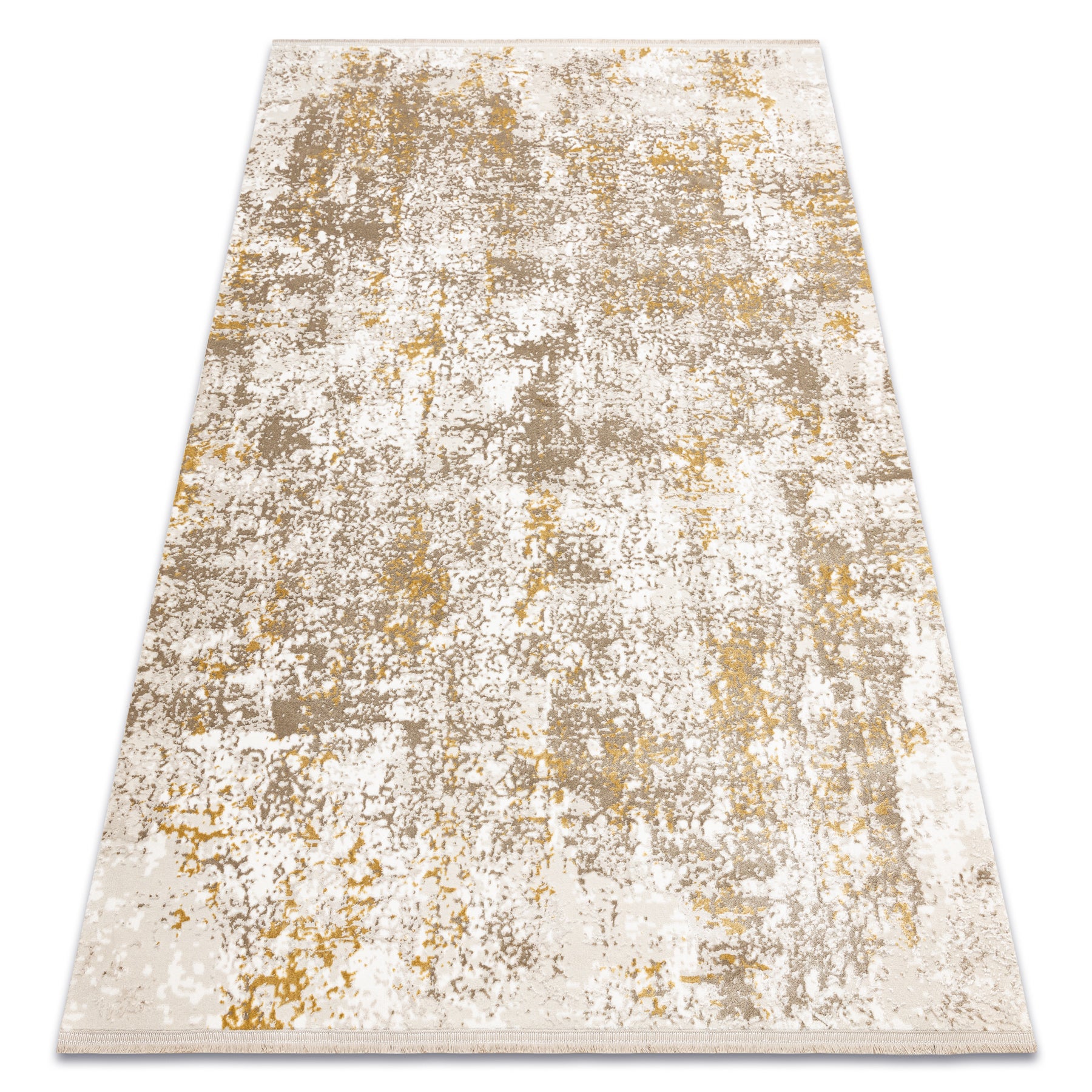 Dywan DUKE 51546 beż / złoty - Vintage, strukturalny, bardzo miękki, frędzle 280x370 cm