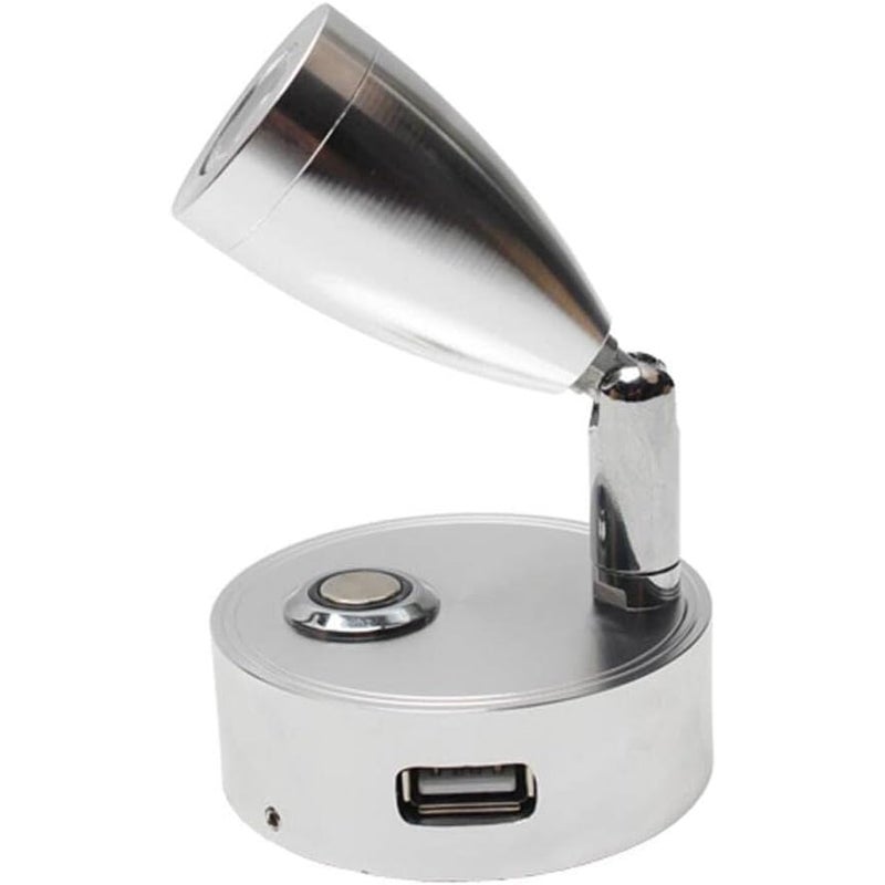 Lampka do czytania z włącznikiem/wyłącznikiem dotykowym i portem USB. 5 V/2 A, odpowiednia do przyczep kempingowych, kamperów, łodzi, ciepłe światło