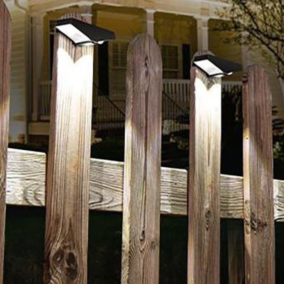 Zestaw 2 solarnych lamp ściennych indukcyjnych do ogrodu, oświetlenie dekoracyjne do ściany i ogrodzenia (białe)